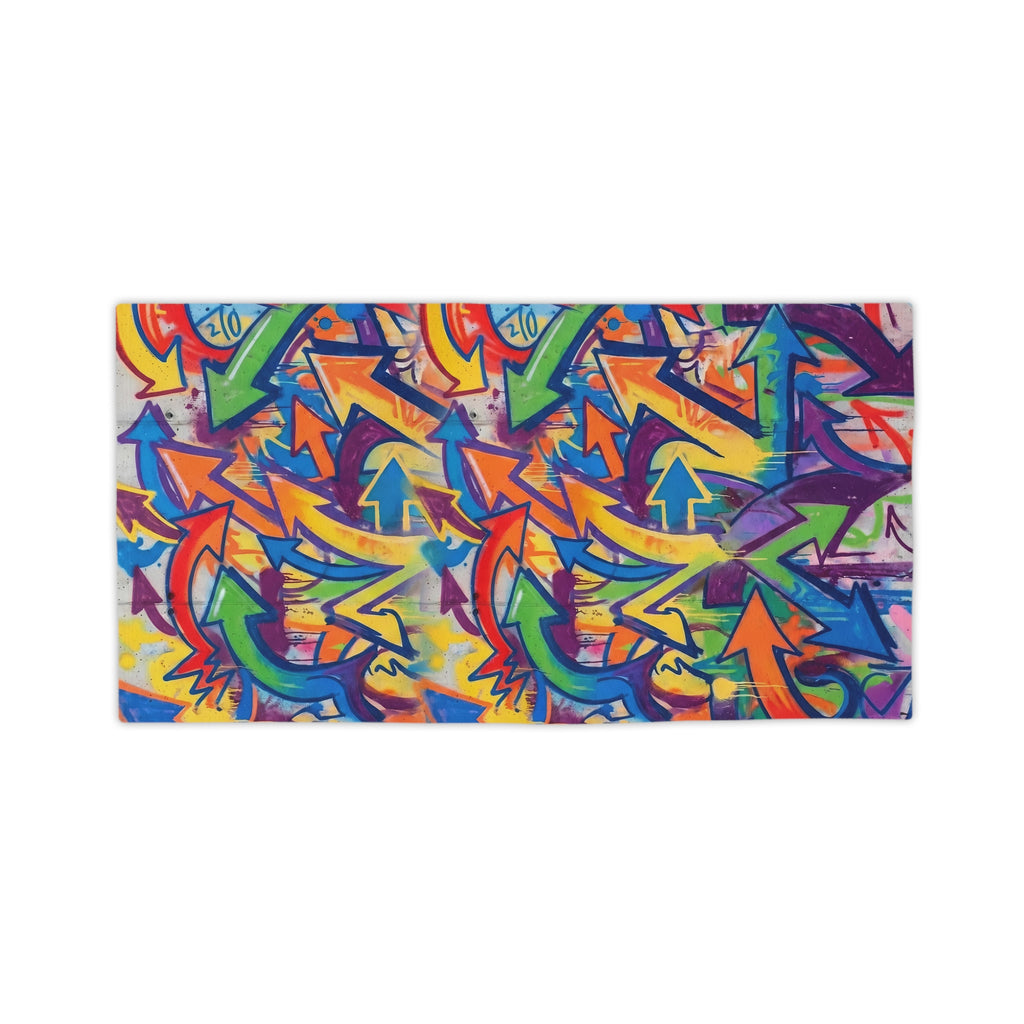Graffiti Art Beach Towel — Colorful Urban Street Art Print