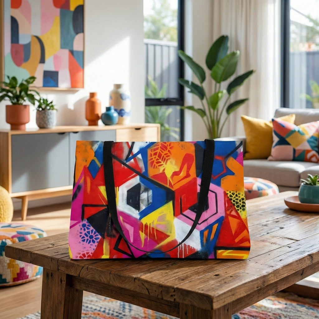 Colorful Graffiti Weekender Tote Bag | Urban Art Tote