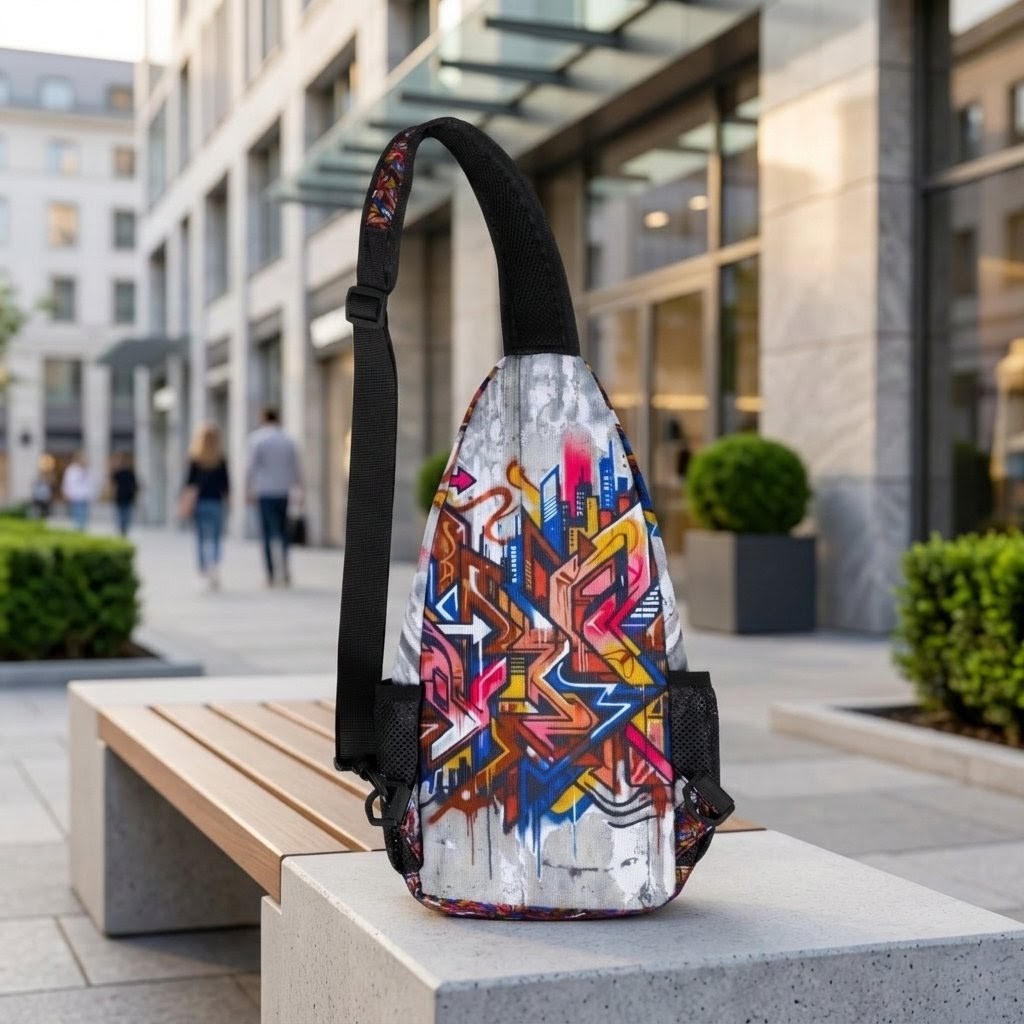 Colorful Graffiti Chest Bag | Sling Backpack