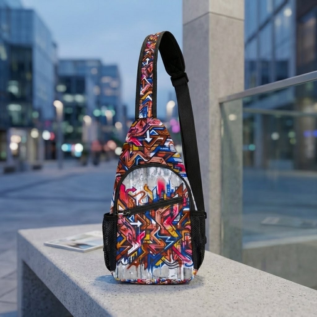 Colorful Graffiti Chest Bag | Sling Backpack