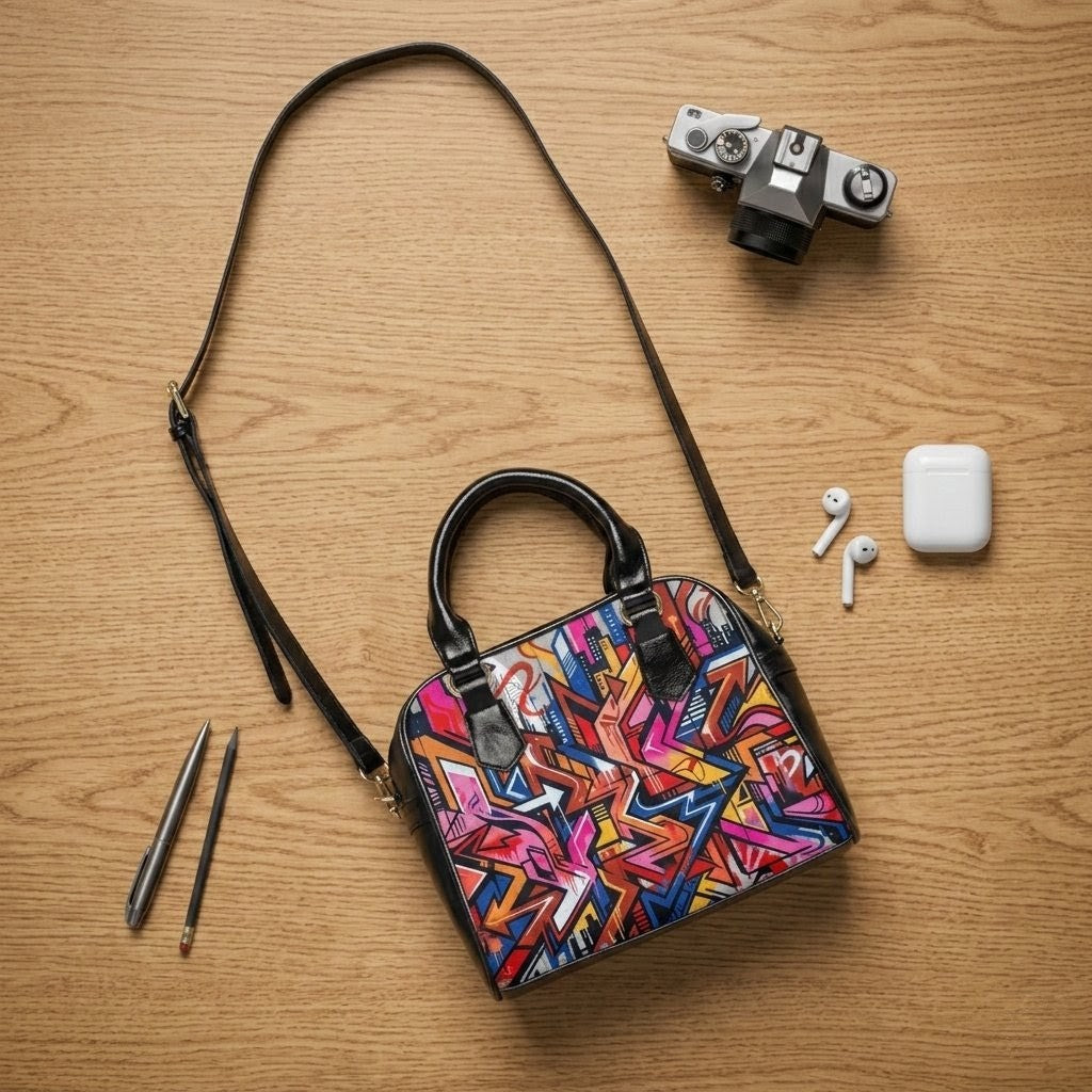 Colorful Graffiti Art Handbag | Urban Street Art Shoulder Bag