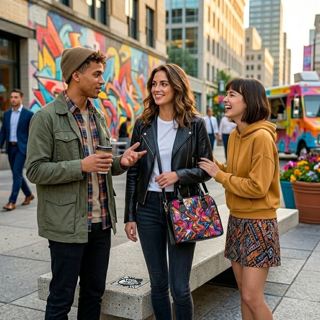 Colorful Graffiti Art Handbag | Urban Street Art Shoulder Bag