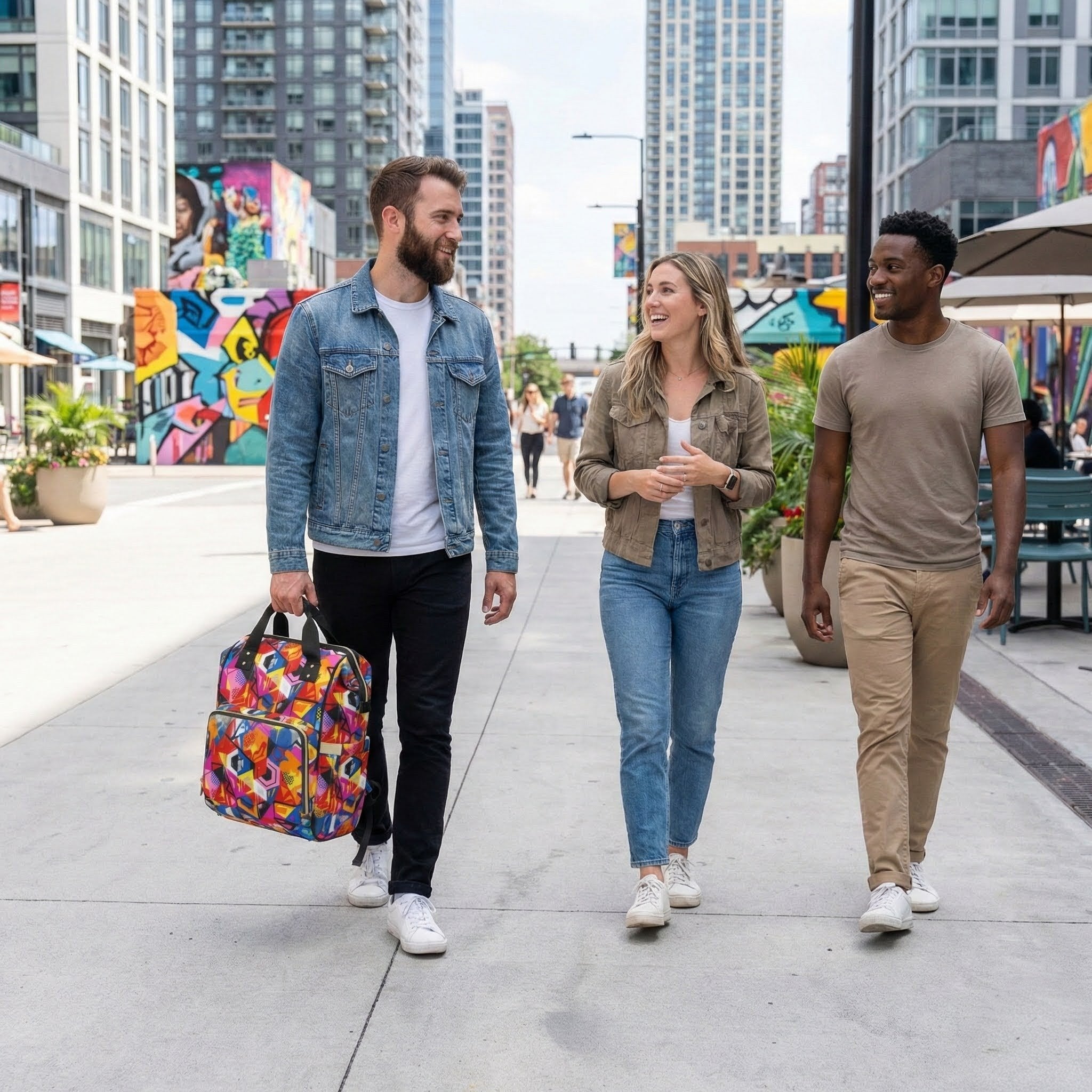 Colorful Graffiti Design Multifunctional Diaper Backpack
