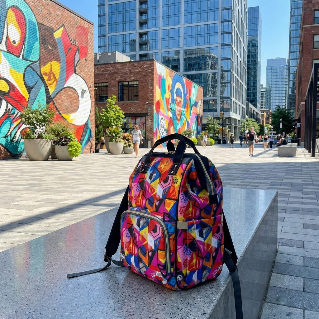 Colorful Graffiti Design Multifunctional Diaper Backpack