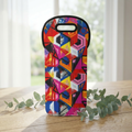 Colorful Graffiti Wine Tote Bag | Urban Art Bottle Carrier