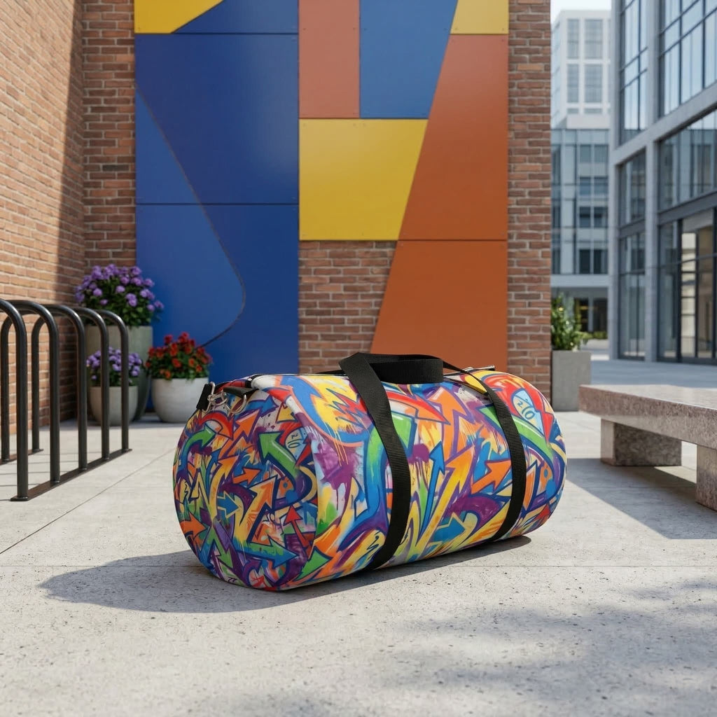 Graffiti Street Art Duffel Bag — Colorful Urban Travel Gym Bag