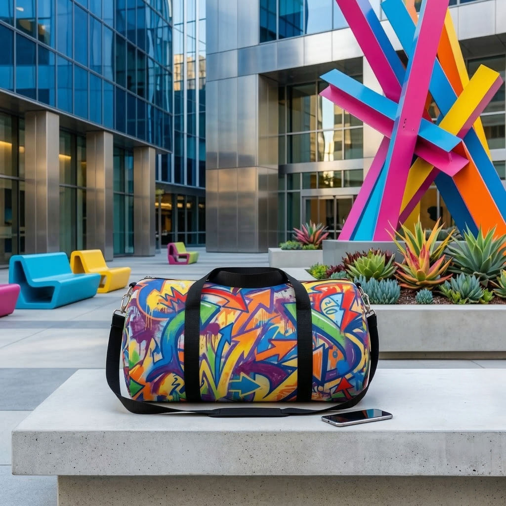 Graffiti Street Art Duffel Bag — Colorful Urban Travel Gym Bag