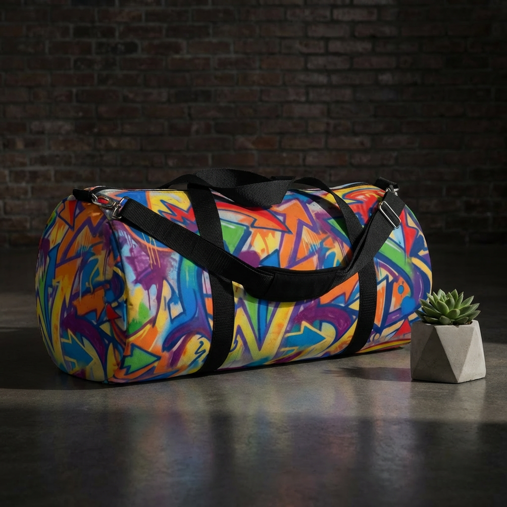 Graffiti Street Art Duffel Bag — Colorful Urban Travel Gym Bag