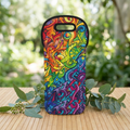 Rainbow Graffiti Wine Tote | Colorful Abstract Bottle Carrier