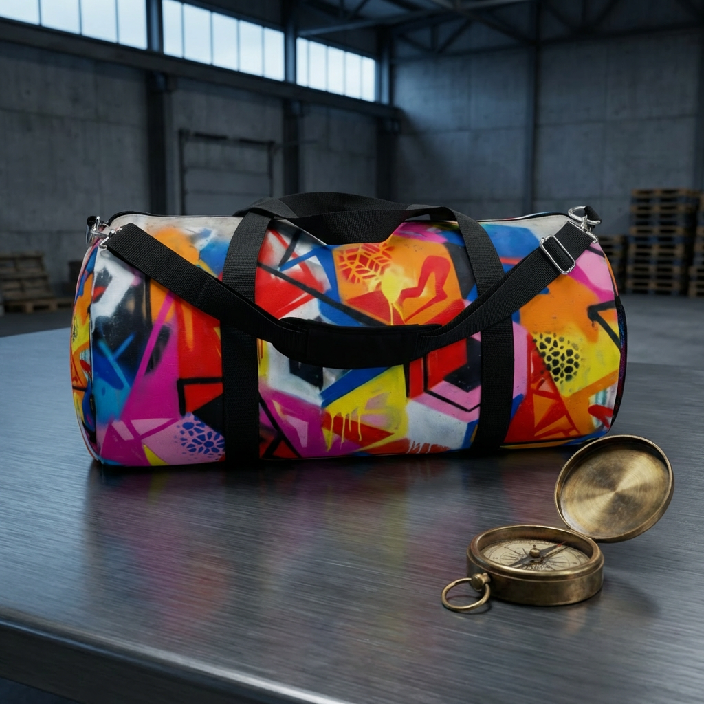 Colorful Geometric Graffiti Duffel Bag - Urban Travel Gym Bag