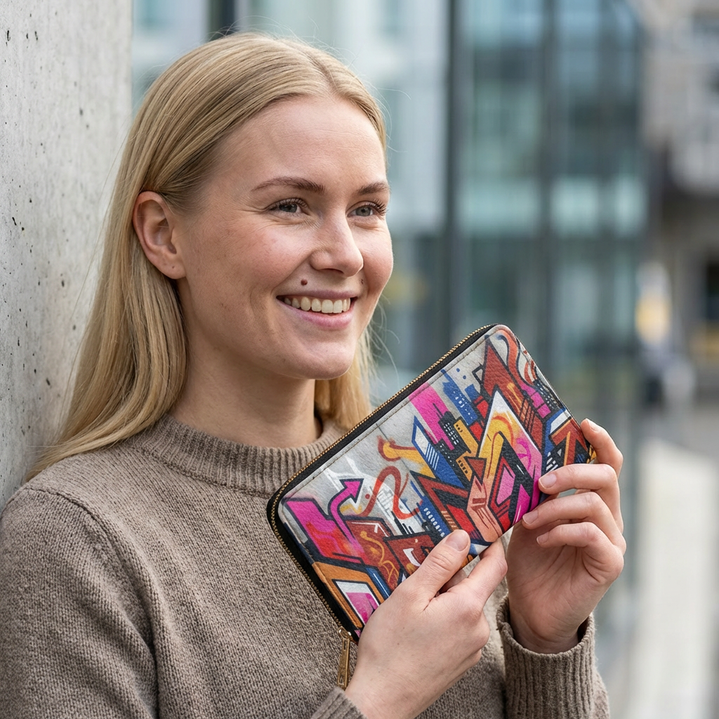 Colorful Graffiti Art Zipper Purse | Urban Street Art Wallet