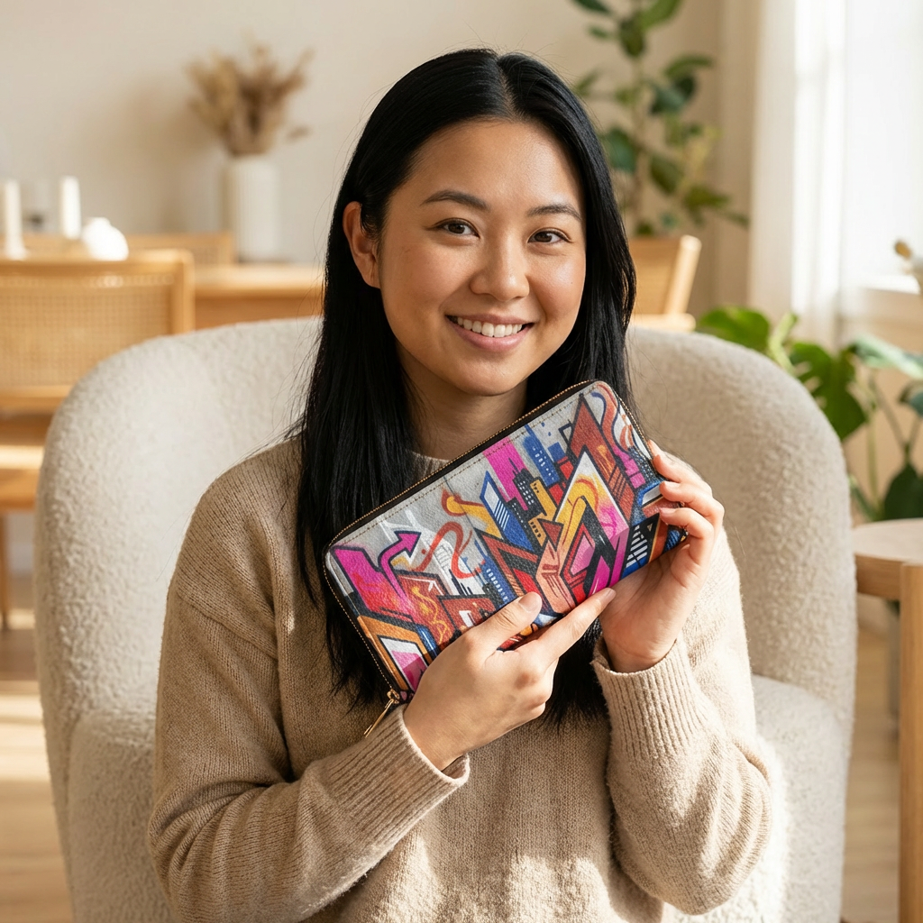 Colorful Graffiti Art Zipper Purse | Urban Street Art Wallet