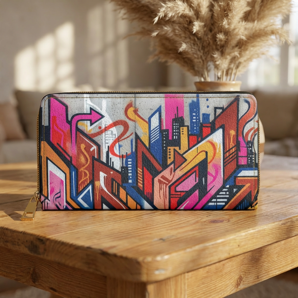 Colorful Graffiti Art Zipper Purse | Urban Street Art Wallet