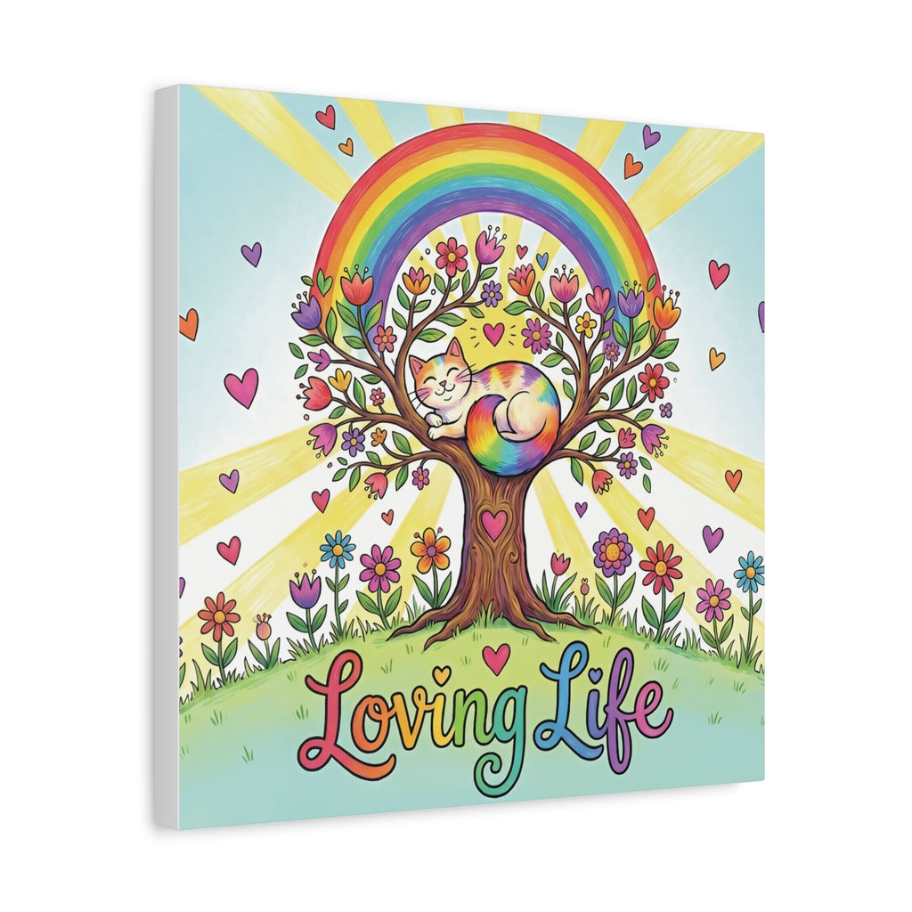 Classic Canvas - Loving Life Rainbow Canvas Wall Art