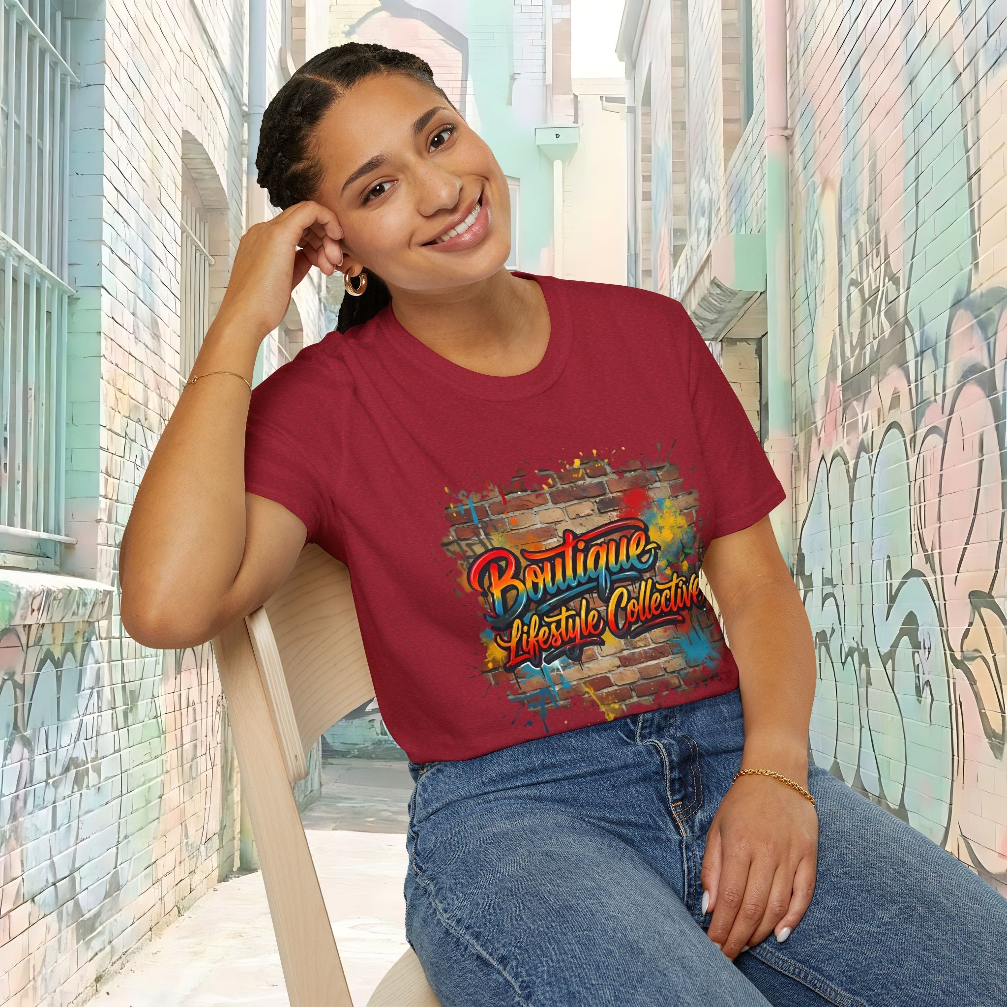Soft Cotton Tee - Boutique Lifestyle Collective Unisex Urban Graffiti T-Shirt - Brickworks Design
