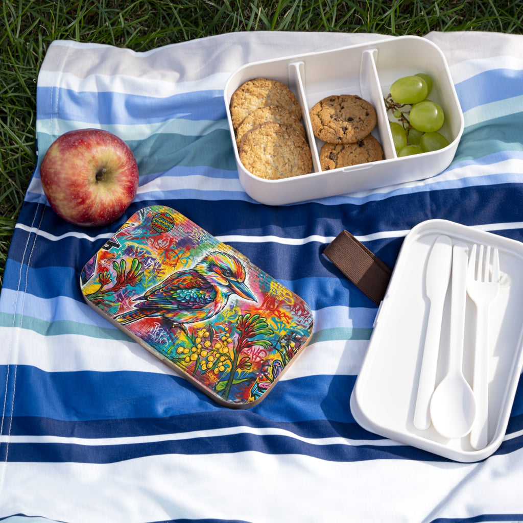 Colorful Kookaburra Bento Lunch Box – Urban Graffiti Bird Design