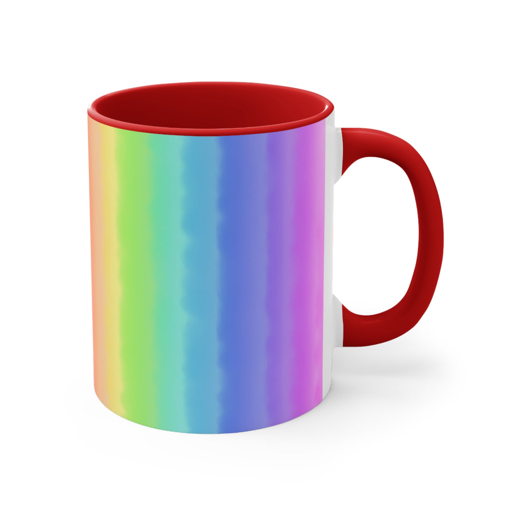 Rainbow Colorful Accent Mug — 11oz Vibrant Rainbow Coffee Cup