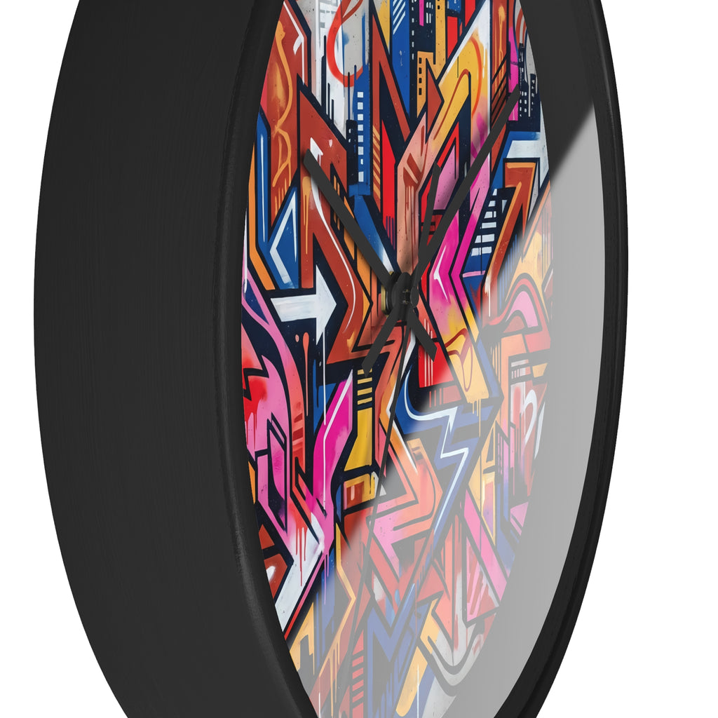 Graffiti Design Wall Clock — Colorful Urban Street Art Timepiece