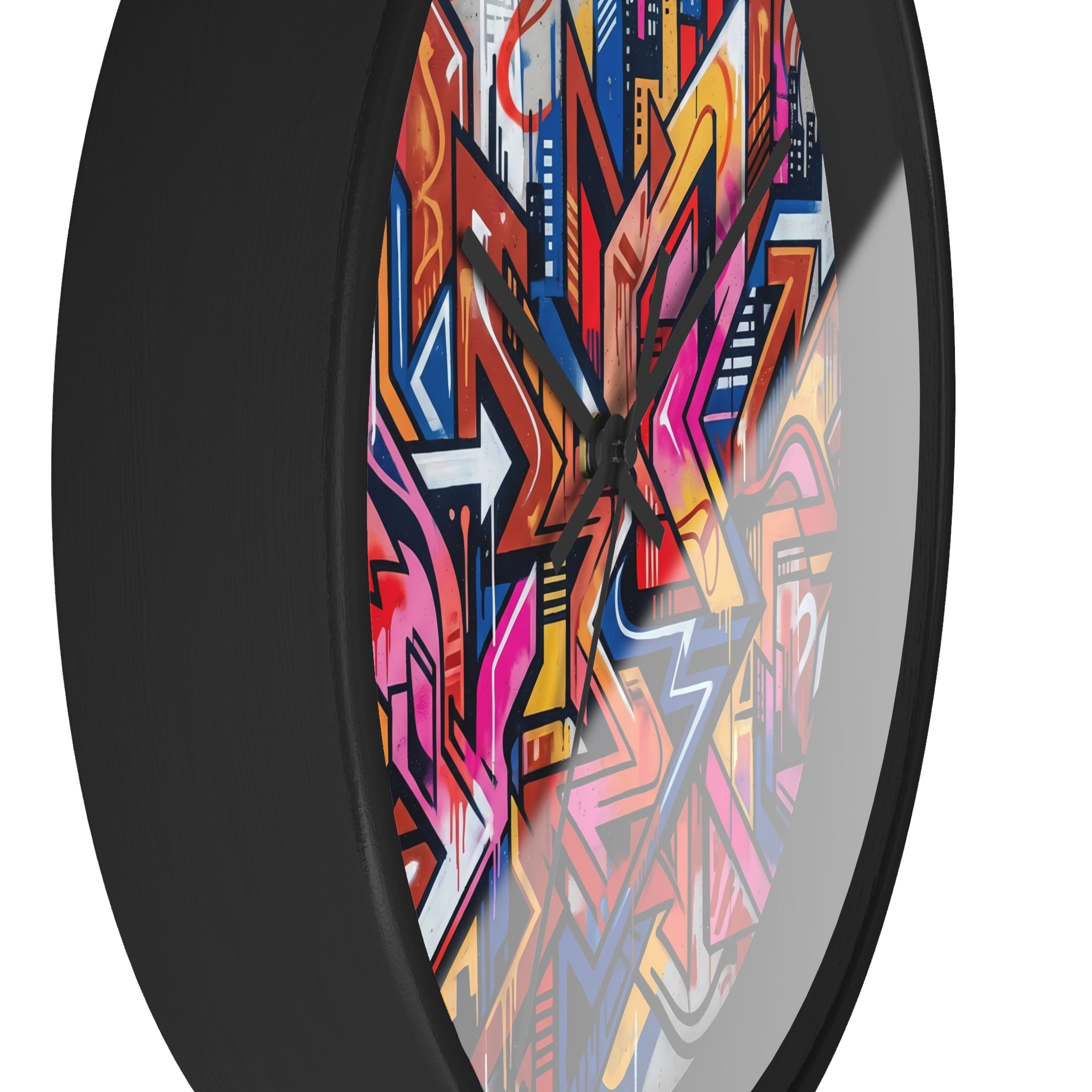 Graffiti Design Wall Clock — Colorful Urban Street Art Timepiece