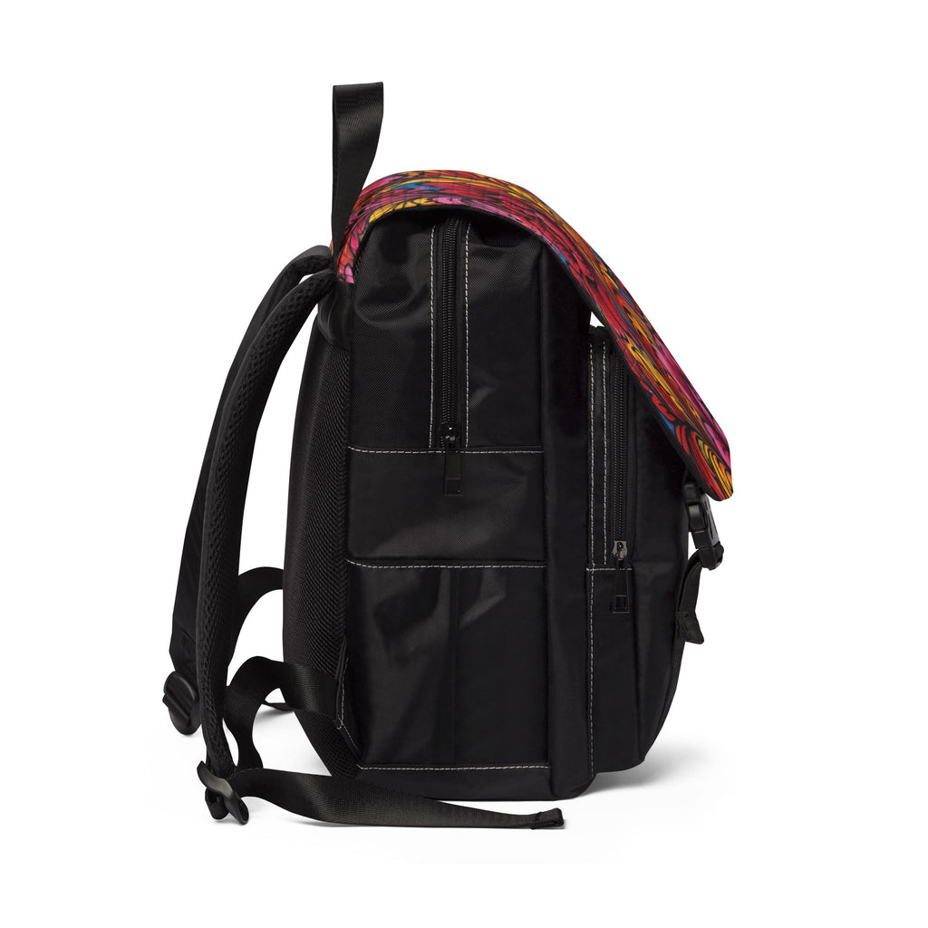 Floral Boho Backpack — Colorful Hand-Painted Flower Shoulder Bag