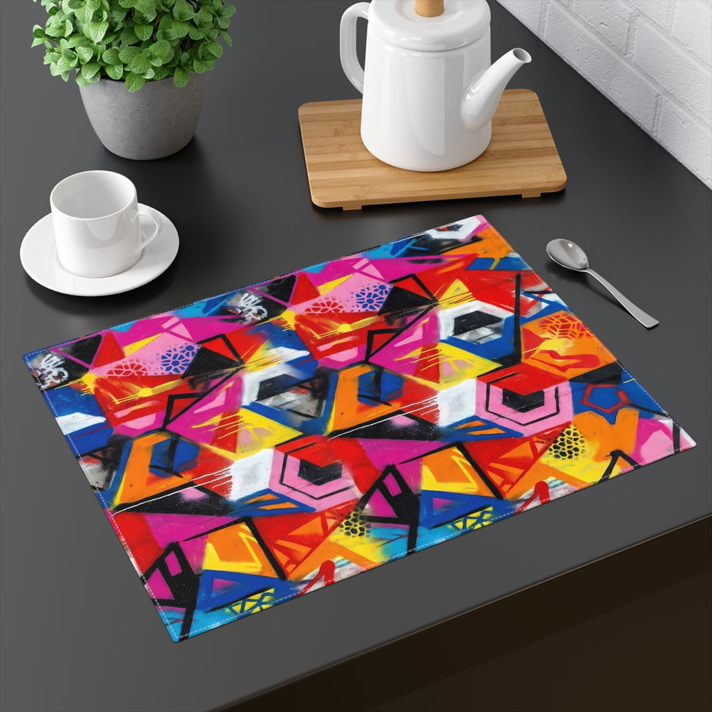 Geometric Graffiti Placemat — Colorful Abstract Table Mat