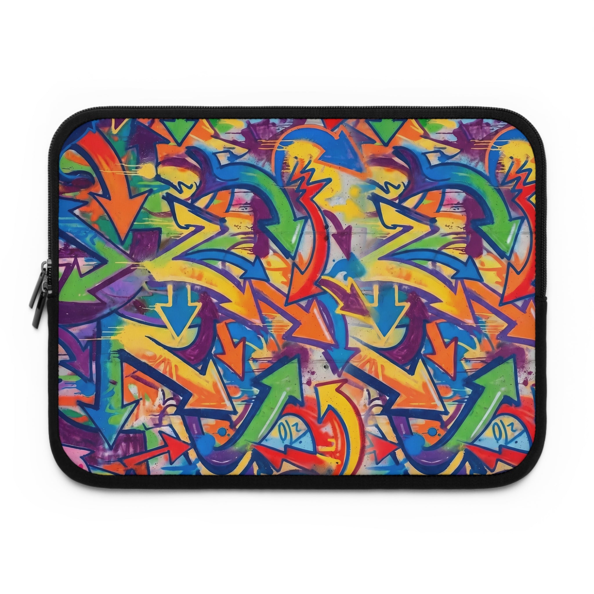 Graffiti Arrow Laptop Sleeve — Colorful Urban Street Art Protector