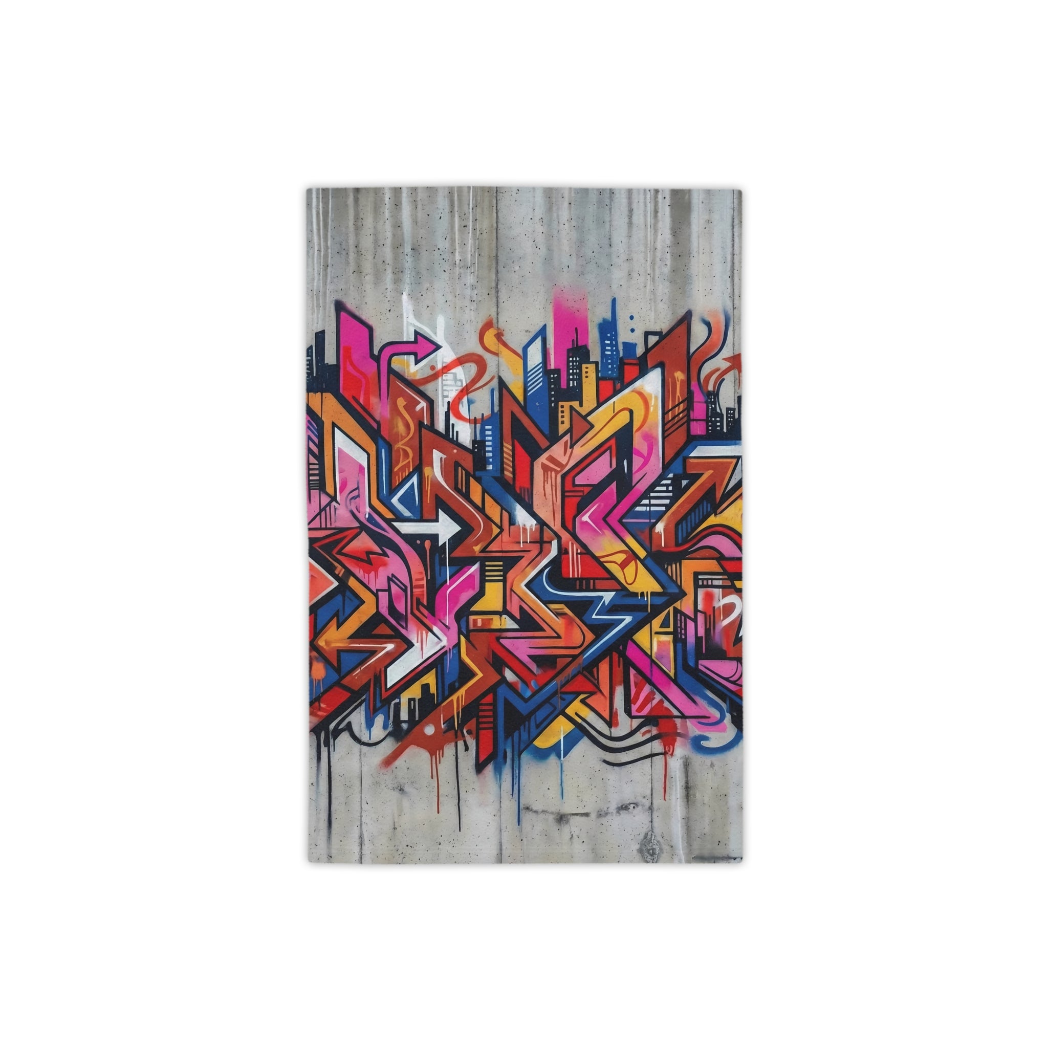 Graffiti Art Beach Towel — Vibrant Concrete-Background Design
