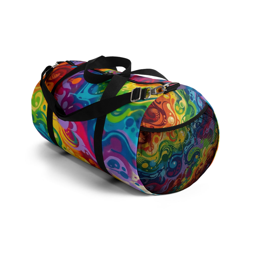 Rainbow Graffiti Duffel Bag | Colorful Urban Travel Gym Bag