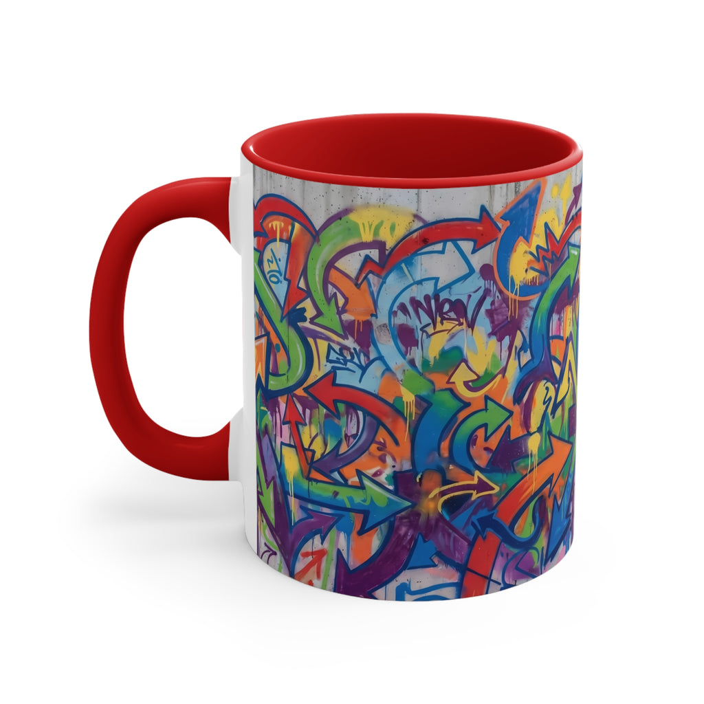 Graffiti Arrows Accent Mug — Colorful Urban Art 11oz