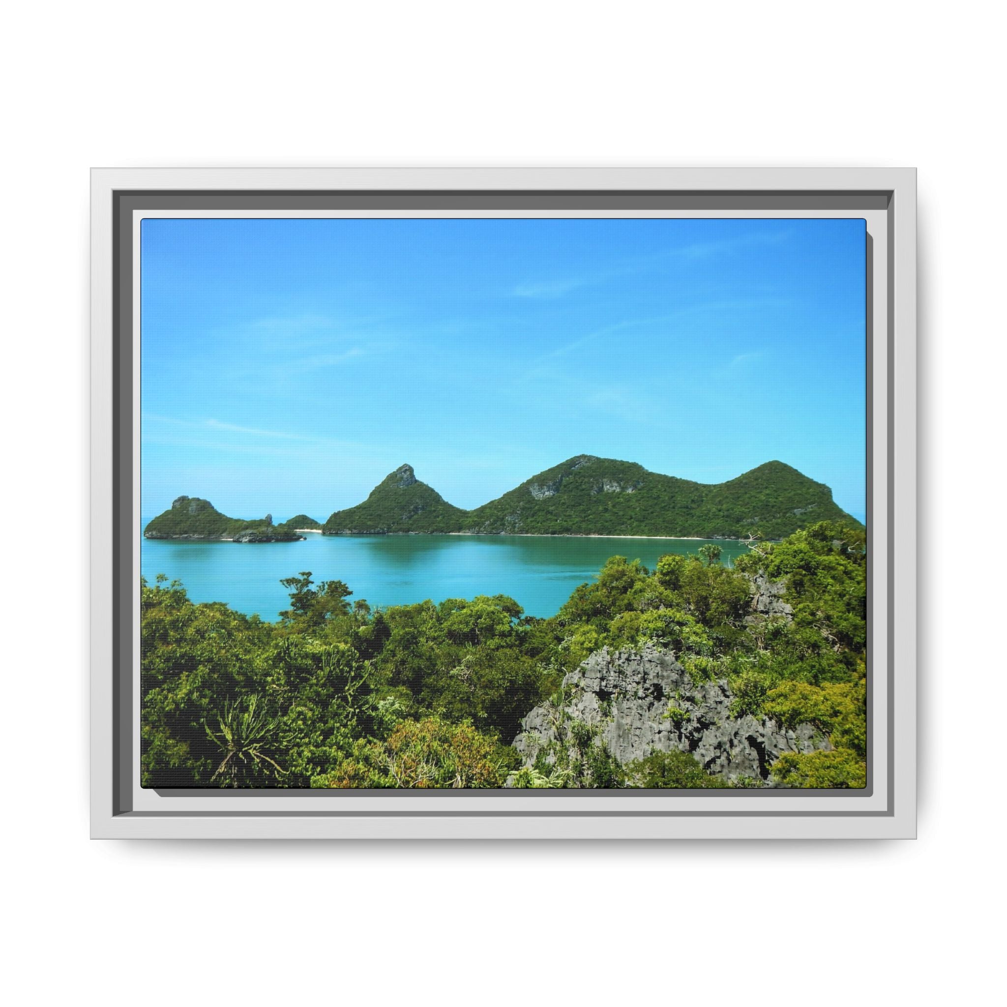 Framed Matte Canvas Thailand Island Paradise - Seascape Wall Art