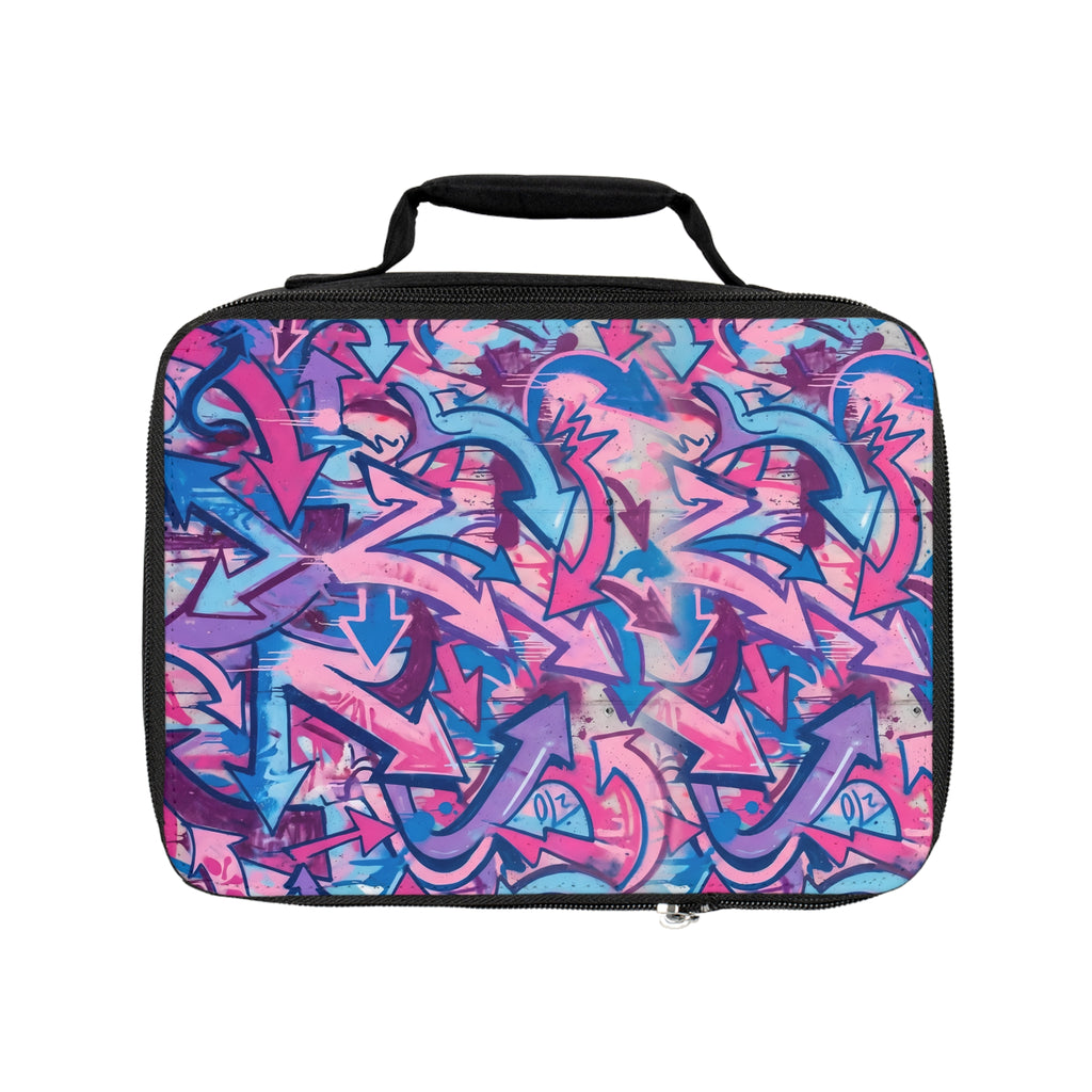 Graffiti Arrow Lunch Bag — Pink & Blue Urban Kids Lunchbox
