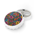 Vibrant Floral Bottle Opener — Colorful Floral Artwork Bar Tool