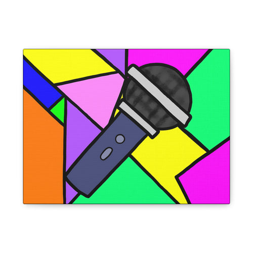 Classic Matte Canvas Pop Art Microphone — Vibrant Wall Art