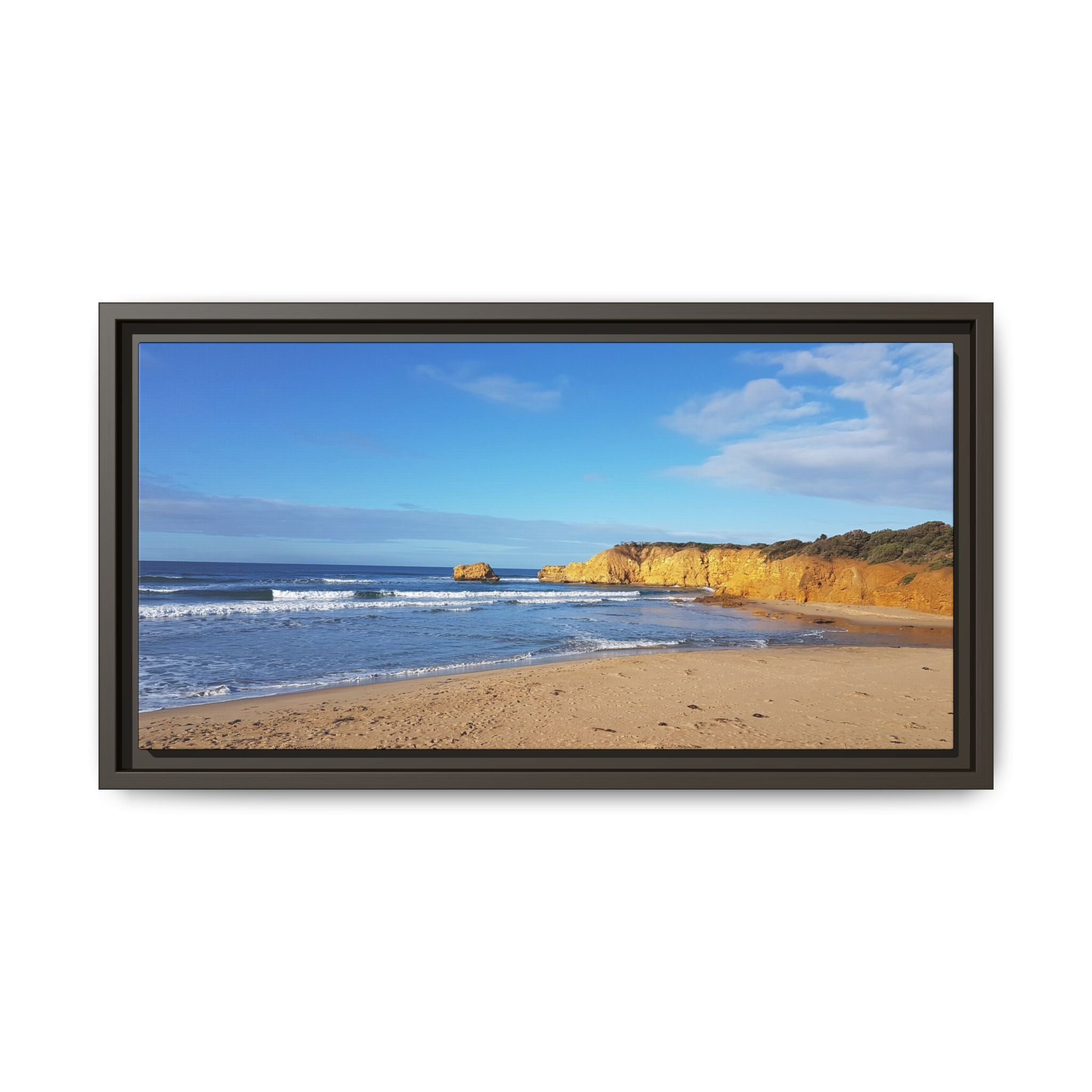 Framed Matte Canvas Beachscape — Seaside Wall Art