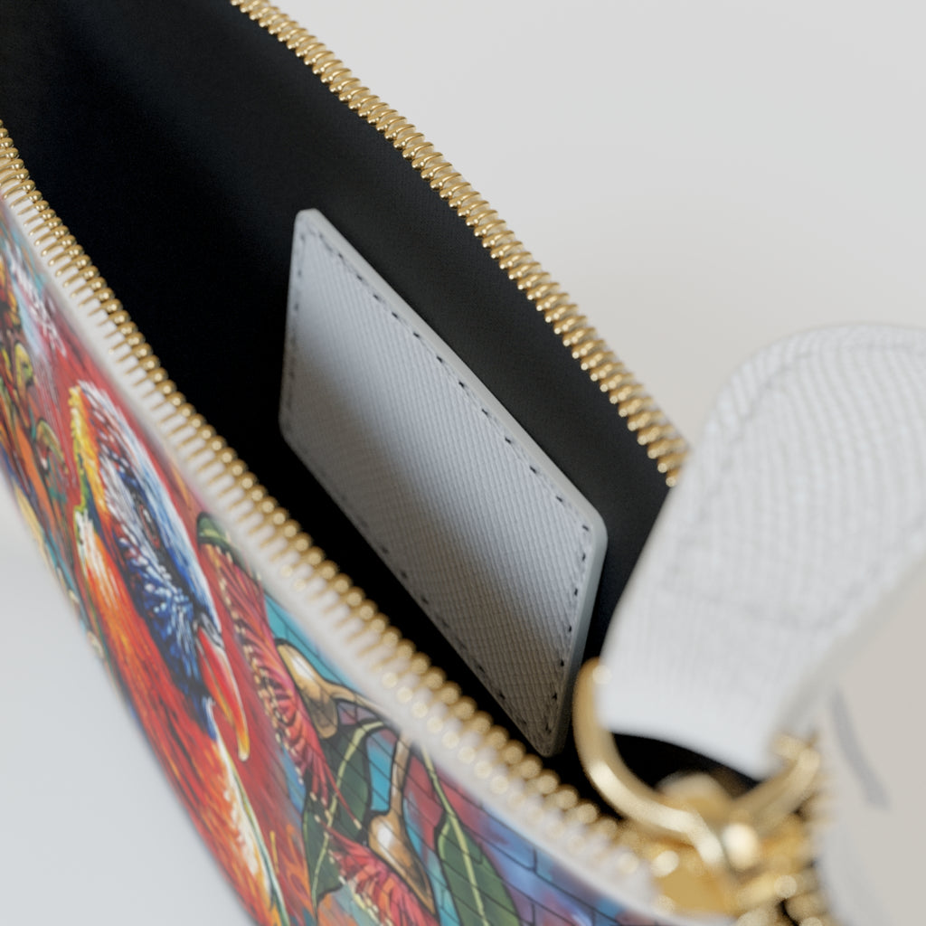 Mini Clutch Bag - Rainbow Lorikeet Colorful Graffiti Art