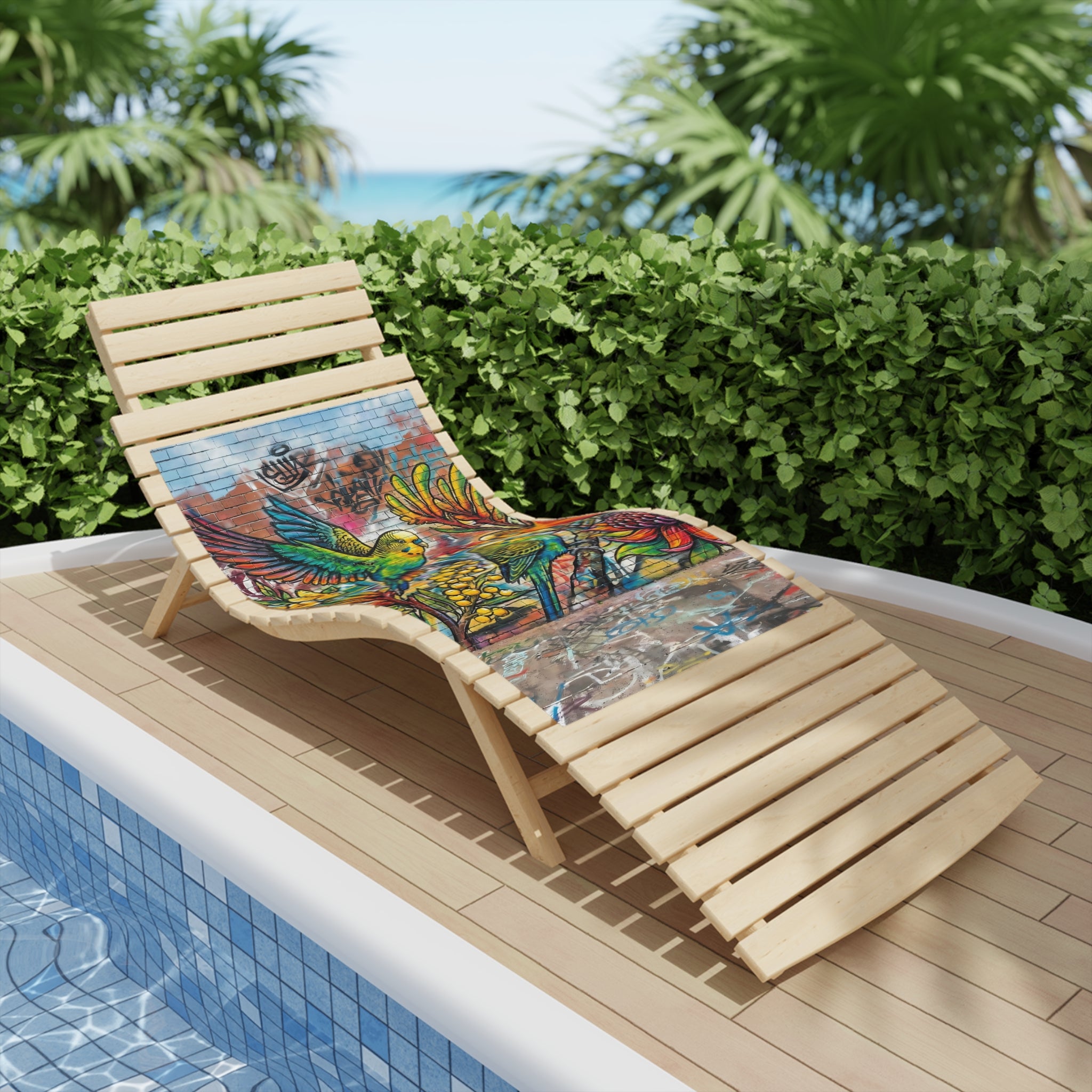 Graffiti Budgerigar Beach Towel — Vibrant Urban Art