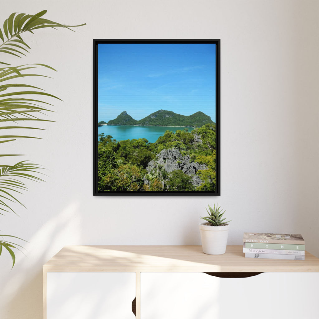 Framed Matte Canvas Thailand Island Paradise - Tropical Wall Art
