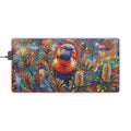 Colorful Lorikeet Art LED Gaming Mouse Pad | RGB Desk Mat