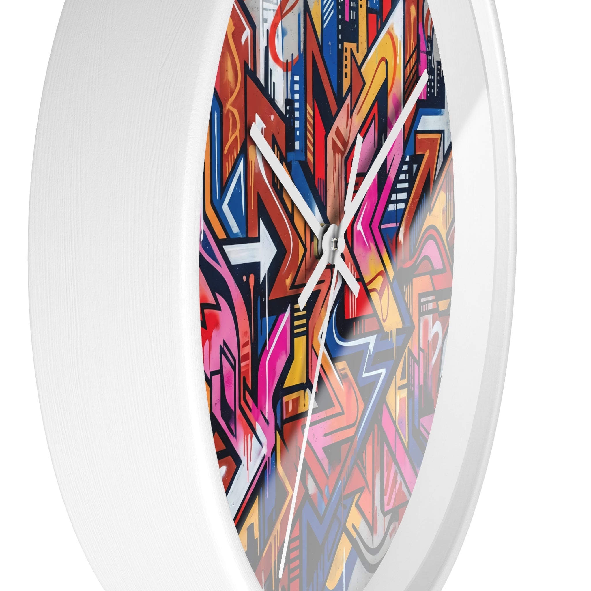 Graffiti Design Wall Clock — Colorful Urban Street Art Timepiece