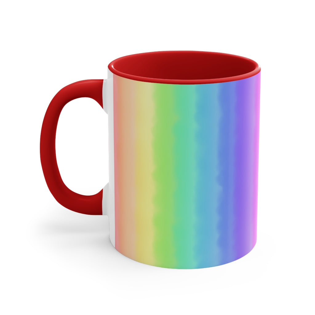 Rainbow Colorful Accent Mug — 11oz Vibrant Rainbow Coffee Cup