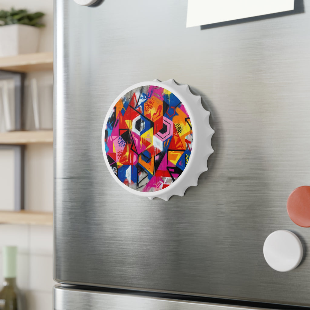 Bottle Opener - Colorful Geometric Graffiti Bottle Cap Opener