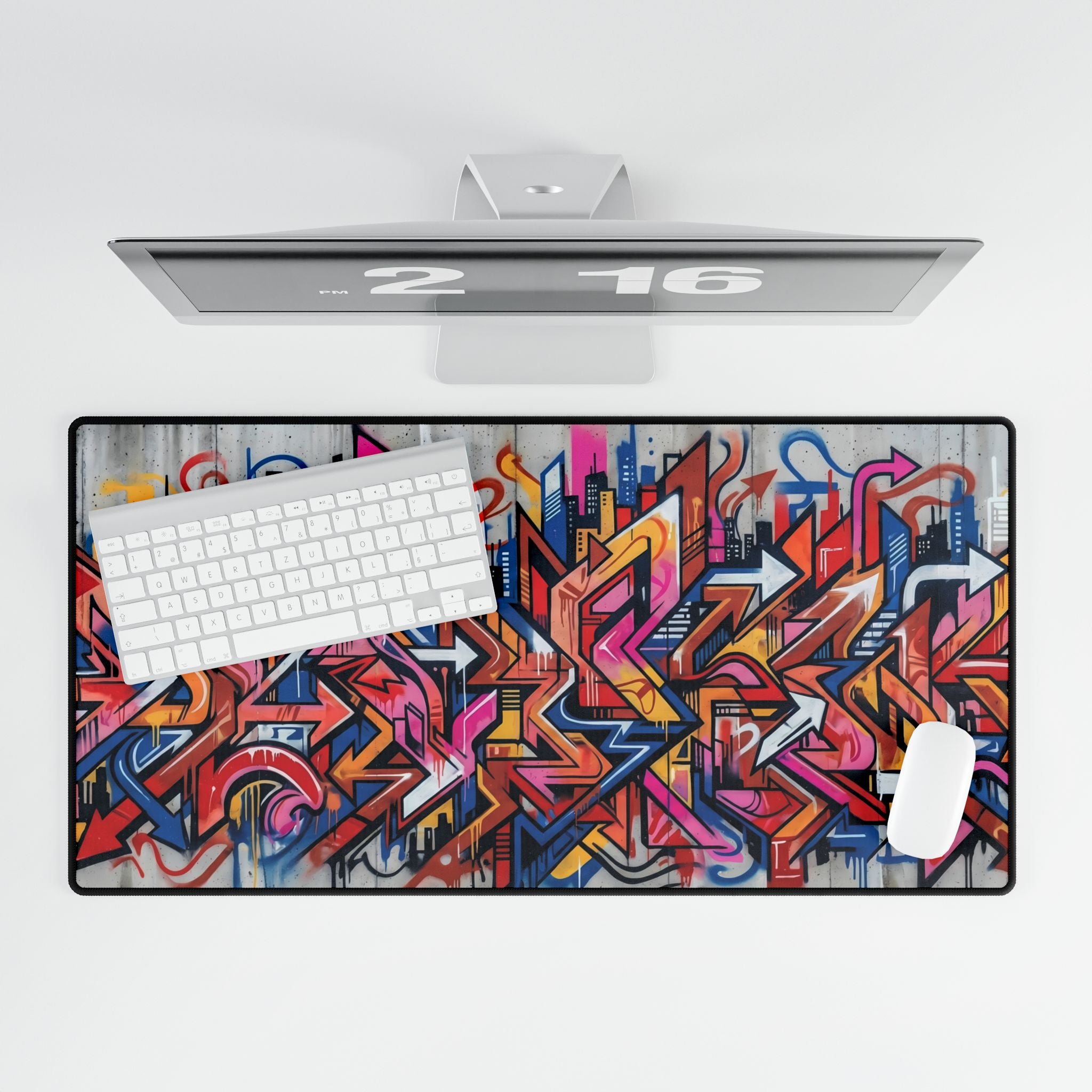 Graffiti Street Art Desk Mat — Colorful Urban Gaming & Office Mousepad