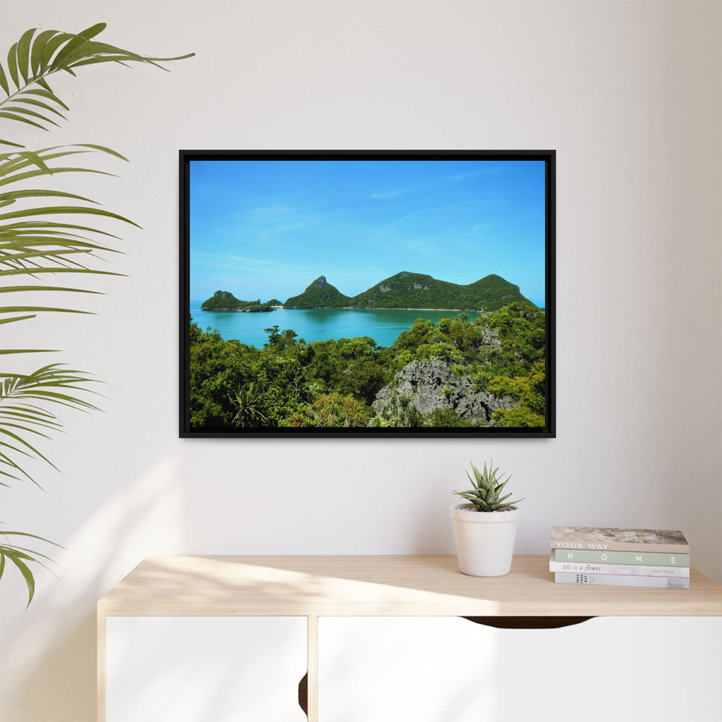 Framed Matte Canvas Thailand Island Paradise - Seascape Wall Art