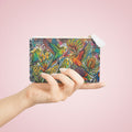 Mini Clutch Bag - Budgie Floral Zip Pouch