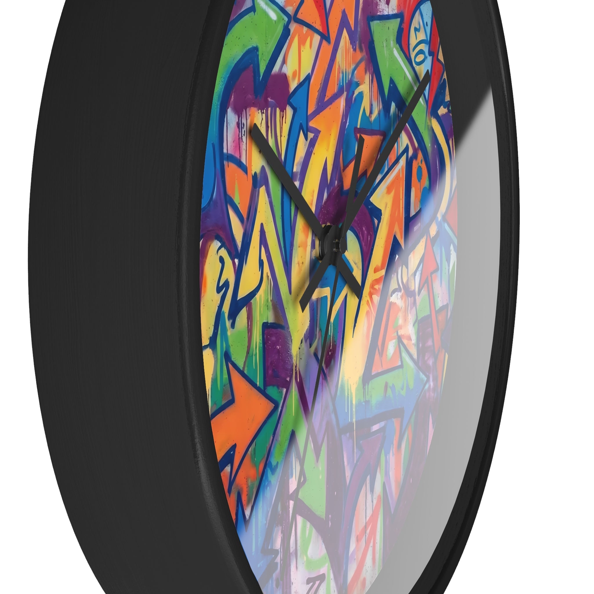 Graffiti Wall Clock — Colorful Urban Street Art Timepiece