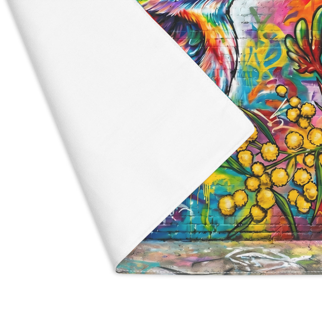 Colorful Kookaburra Placemat — Graffiti Bird Art Table Mat