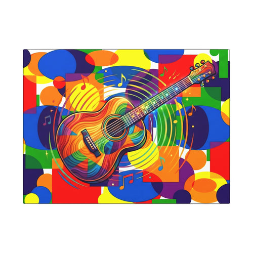 Classic Canvas Colorful Acoustic Guitar Artwork — Vibrant Music Wall Decor
