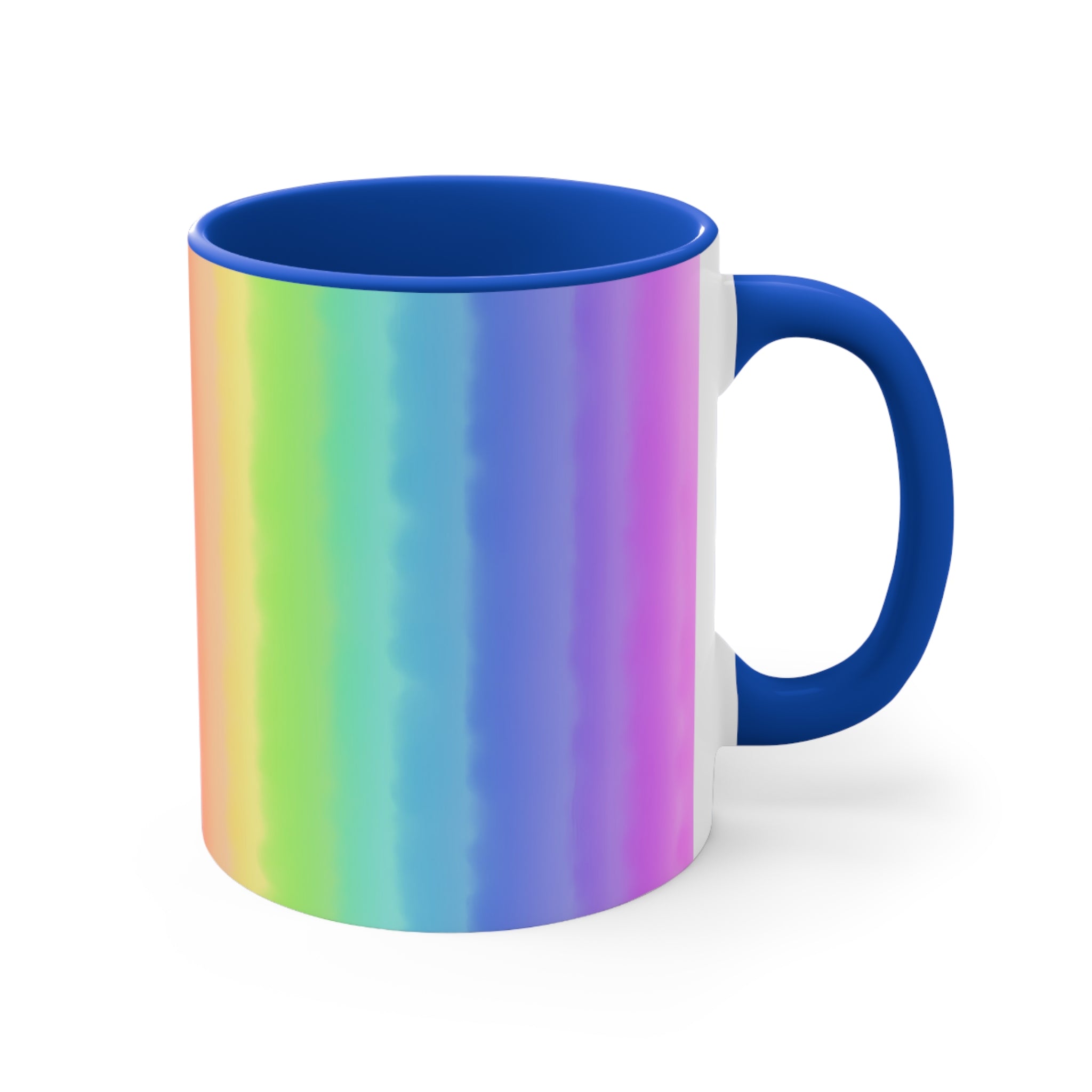 Rainbow Colorful Accent Mug — 11oz Vibrant Rainbow Coffee Cup