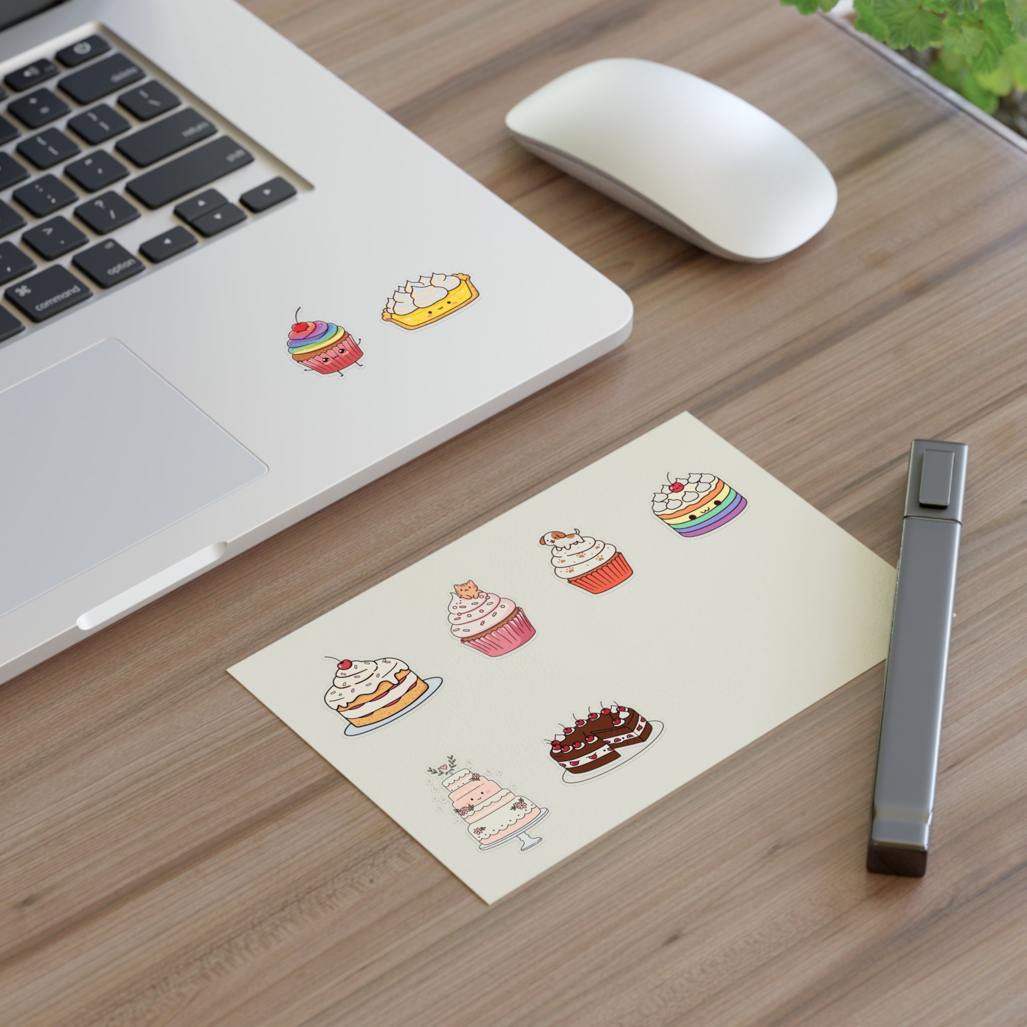 Cupcake Sticker Sheet — Cute Dessert Planner Stickers for Journals & Scrapbooks