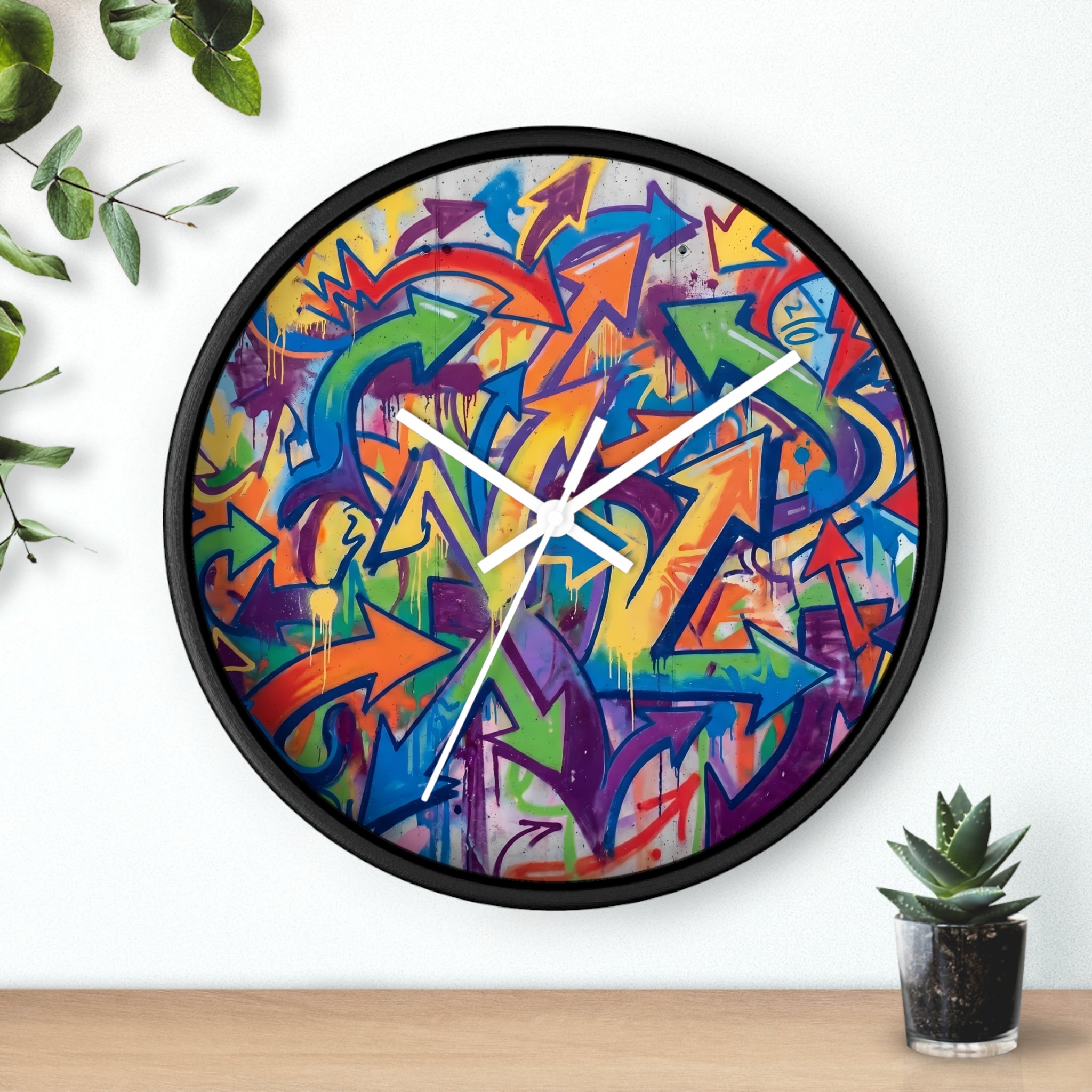 Graffiti Wall Clock — Colorful Urban Street Art Timepiece